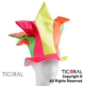 SOMBRERO ESTRELLA CON ALA FLUO MULTICOLOR x 1